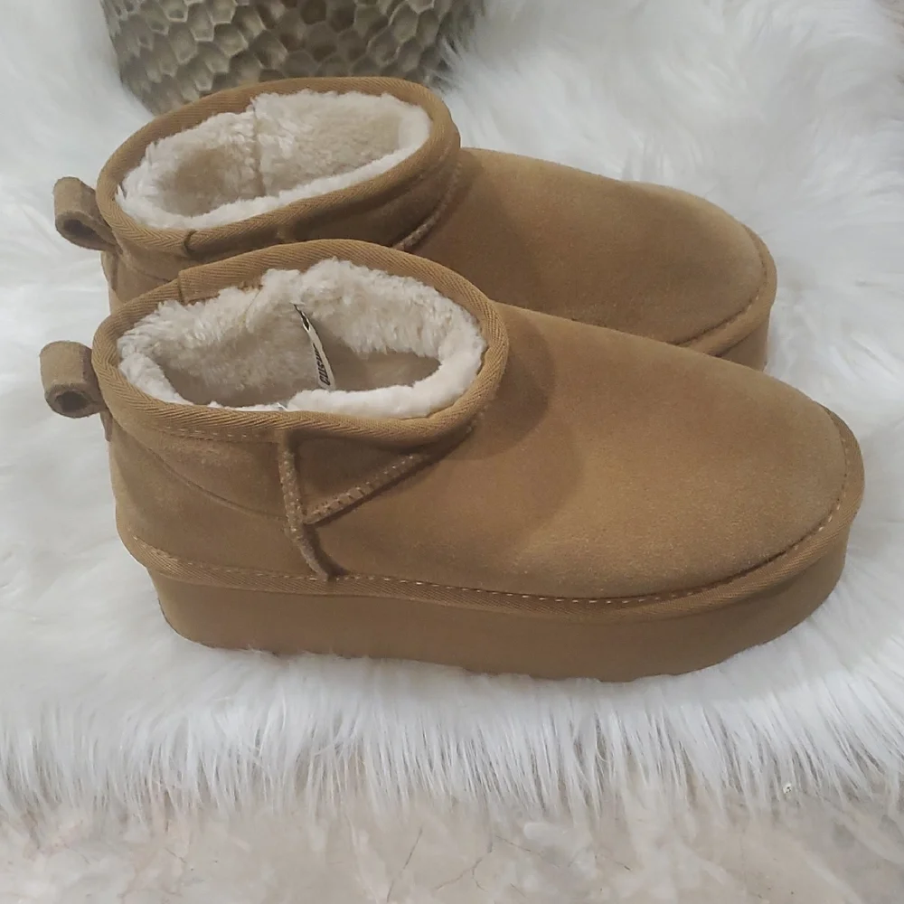 Cushion aire Tan Wedge Winter Boots - Picture 14 of 16